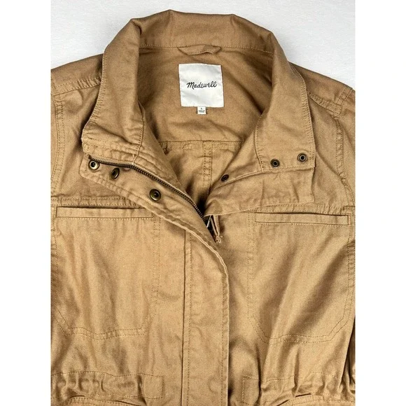 Madewell Canvas Utility Jacket Women's Tan Khaki Field Safari Coat Size‎ L - Picture 3 of 11